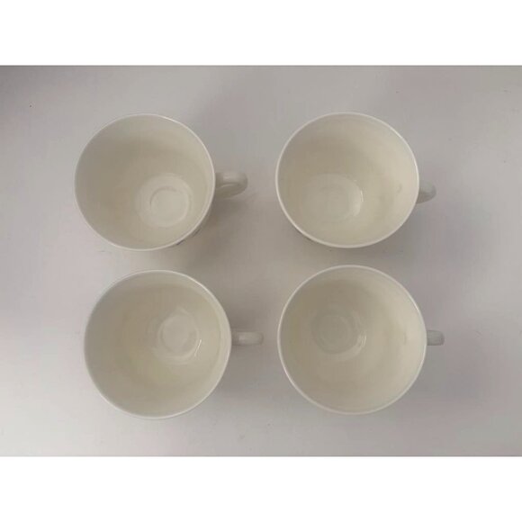 ARCOPAL France Victoria Teacup Milk Glass Floral Swirl Set of 4 Cups - Picture 2 of 6
